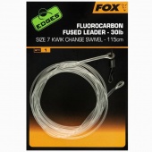 Флюорокарбоновый лидер с быстросъемом Fox Fluorocarbon Fused Leader 30lb 115cm