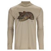Термофутболка Simms Tech Hoody - Artist Series Stone/Brown Trout