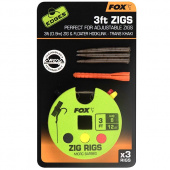Набор из 3 готовых оснасток Fox Edges Zig Rig 8 - 12lb 3ft x 3
