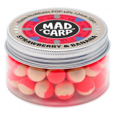 Бойлы плавающие Mad Carp Baits STRAWBERRY & BANANA Pop-Ups (Клубника и Банан)  12mm