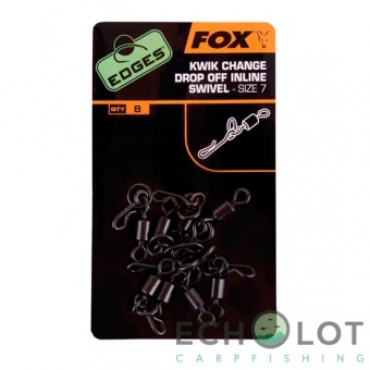 Вертлюг с кольцом и быстросъемом Fox Edges Kwik Change Inline Swivel Size 7