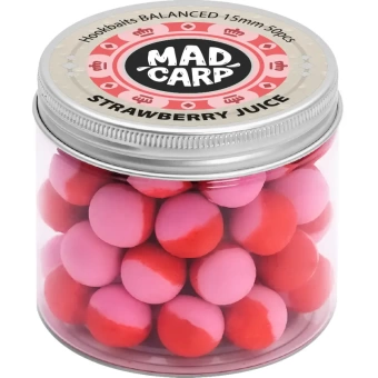 Бойлы насадочные Mad Carp Baits Balanced STRAWBERRY JUlCE (Клубничный Сок) 15мм