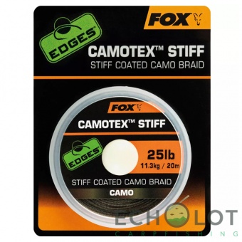 Жесткий поводочный материал в оплётке Fox Edges Camotex Stiff 20m