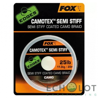 Полужесткий поводковый материал в оплётке Fox Edges Camotex Semi Stiff 20m