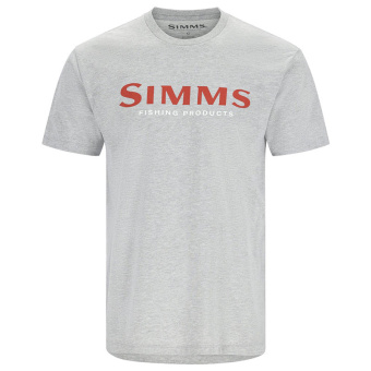 Футболка Simms Logo T-Shirt Grey Heather-Crimson