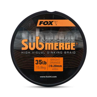 Тонущая плетеная леска Fox Submerge, оранжевая, 600м