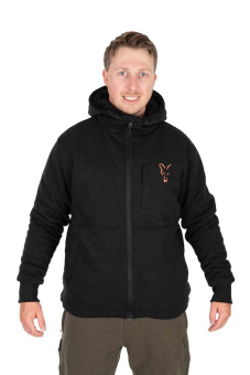 Куртка с шерпа-флисом Fox Collection Sherpa,  черно-оранжевая