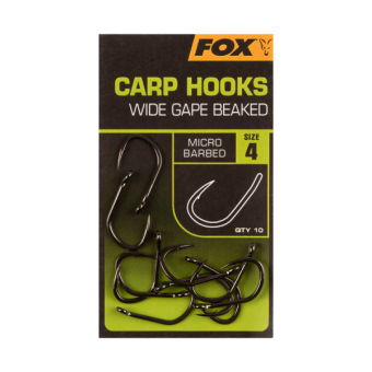 Карповые крючки с широким цевьем и загнутым внутрь жалом Fox Wide Gape