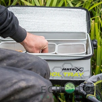Сумка с контейнерами для насадок из ЭВА Matrix EVA Bait Cooler Tray Light Grey Inc 4 Tubs