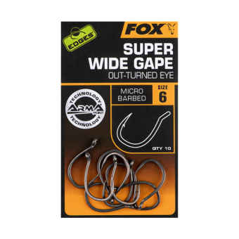 Карповые крючки с супер широким зевом и выгнутым наружу ушком Fox Edges Super Wide Gape (Out-Turned Eye)