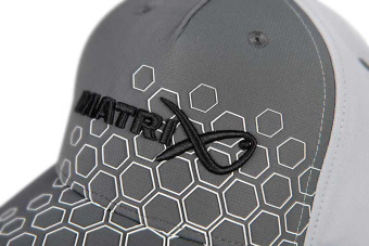 Черная кепка с шестиугольным принтом  Matrix Hex Print Baseball Cap Grey