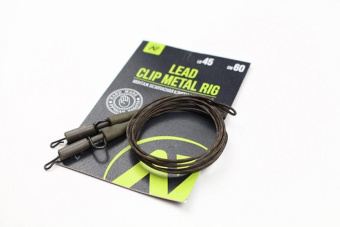 Монтаж карповый Безопасная клипса усиленная VN Tackle Lead clip metal rig 65lb 60см 2шт