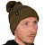 Шапка плотной вязки с помпоном Fox Bobble Heavy Olive
