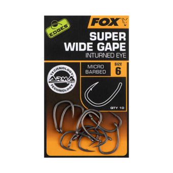 Карповые крючки с супер широким зевом и загнутым внутрь ушком Fox Edges Armapoint Super Wide Gape (In-Turned Eye)