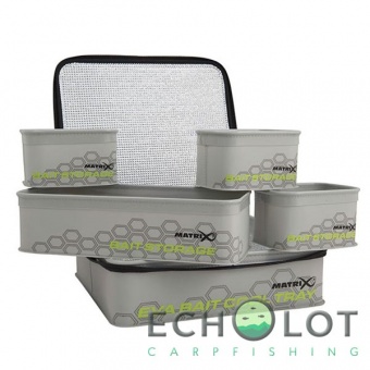 Сумка с контейнерами для насадок из ЭВА Matrix EVA Bait Cooler Tray Light Grey Inc 4 Tubs