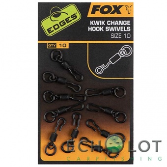 Быстросъёмы для крючков Fox Edges Kwik Change Hook Swivels