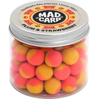 Бойлы насадочные Mad Carp Baits Balanced PLUM & STRAWBERRY (Слива и Клубника) 15мм